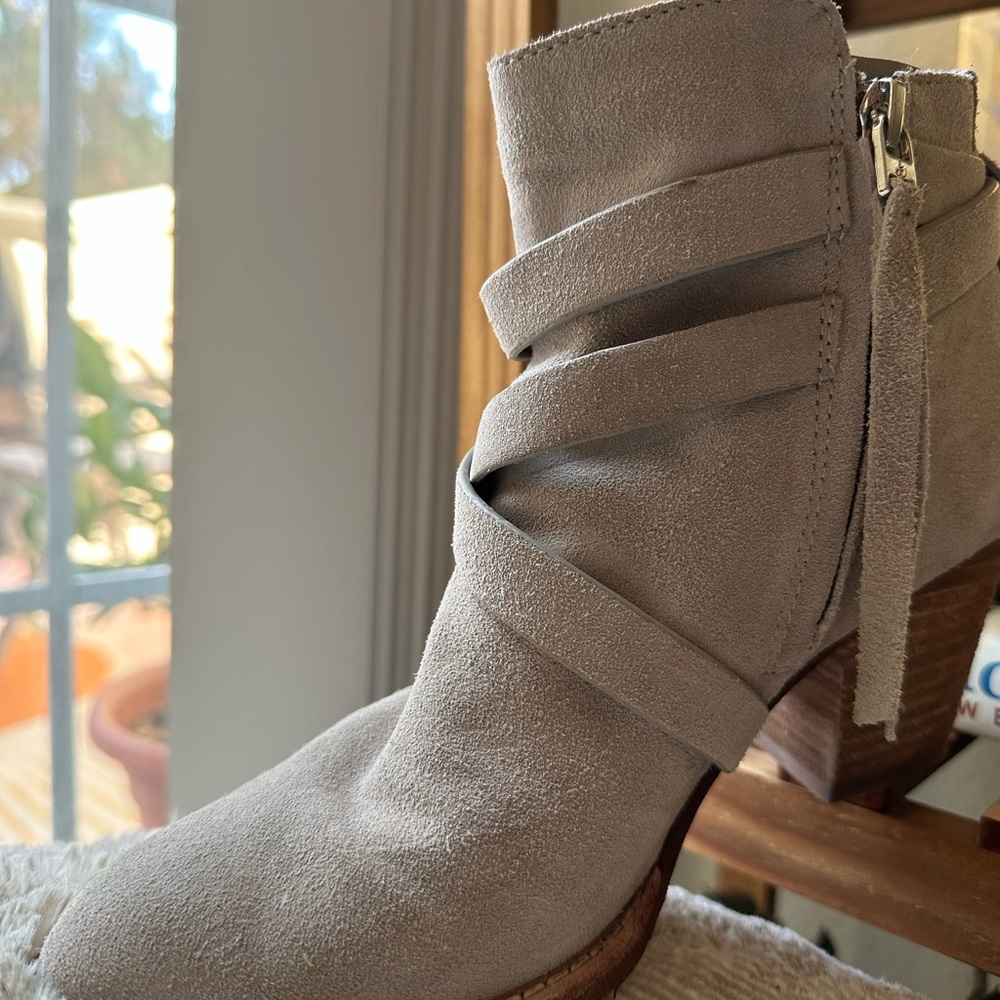 Never been worn suede ankle boots. Excellent condition!